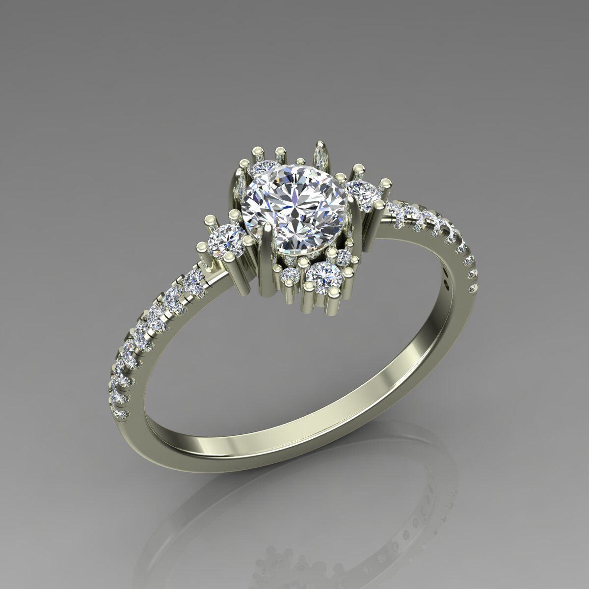 Solitaire Ring 3D print model_5
