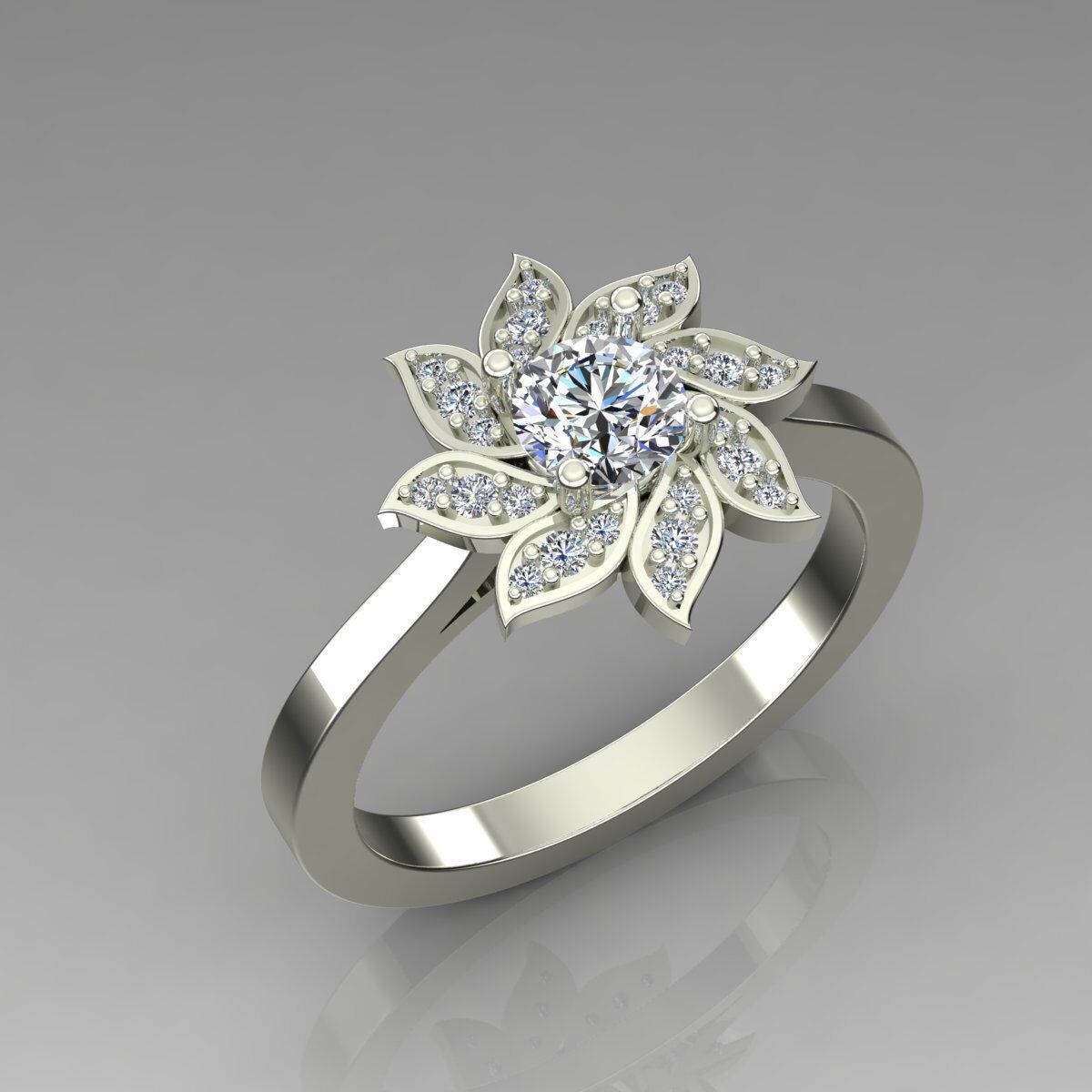 Solitaire Ring 3D print model_5