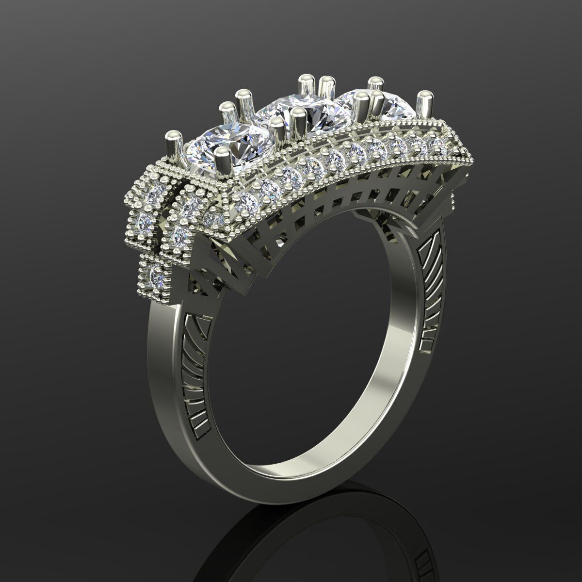 Solitaire Ring 3D print model_2