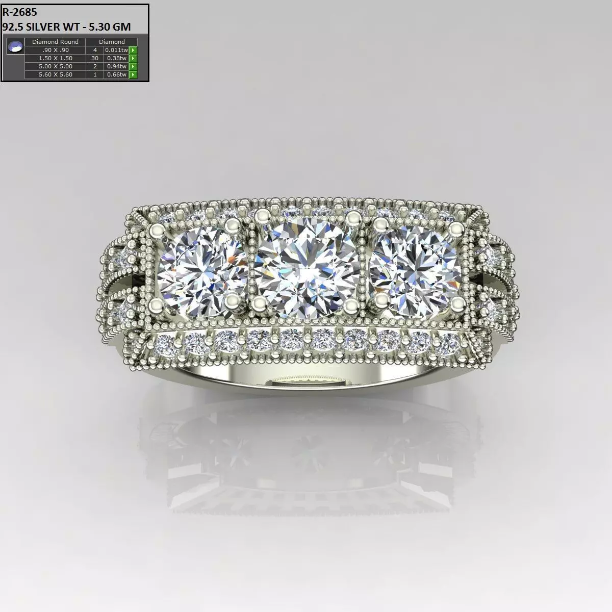 Solitaire Ring 3D print model_0