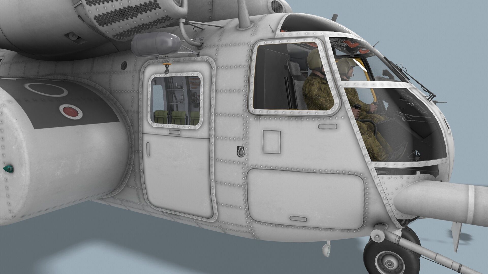  MH-53E Sea Dragon Blank Livery Complex Animtion Low-poly 3D model_10