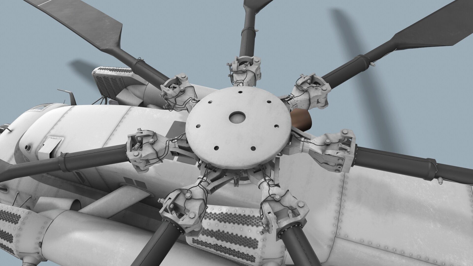  MH-53E Sea Dragon Blank Livery Complex Animtion Low-poly 3D model_7