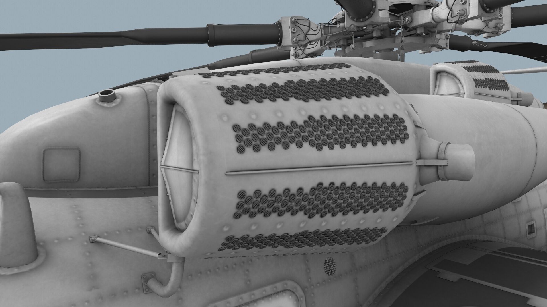  MH-53E Sea Dragon Blank Livery Complex Animtion Low-poly 3D model_15