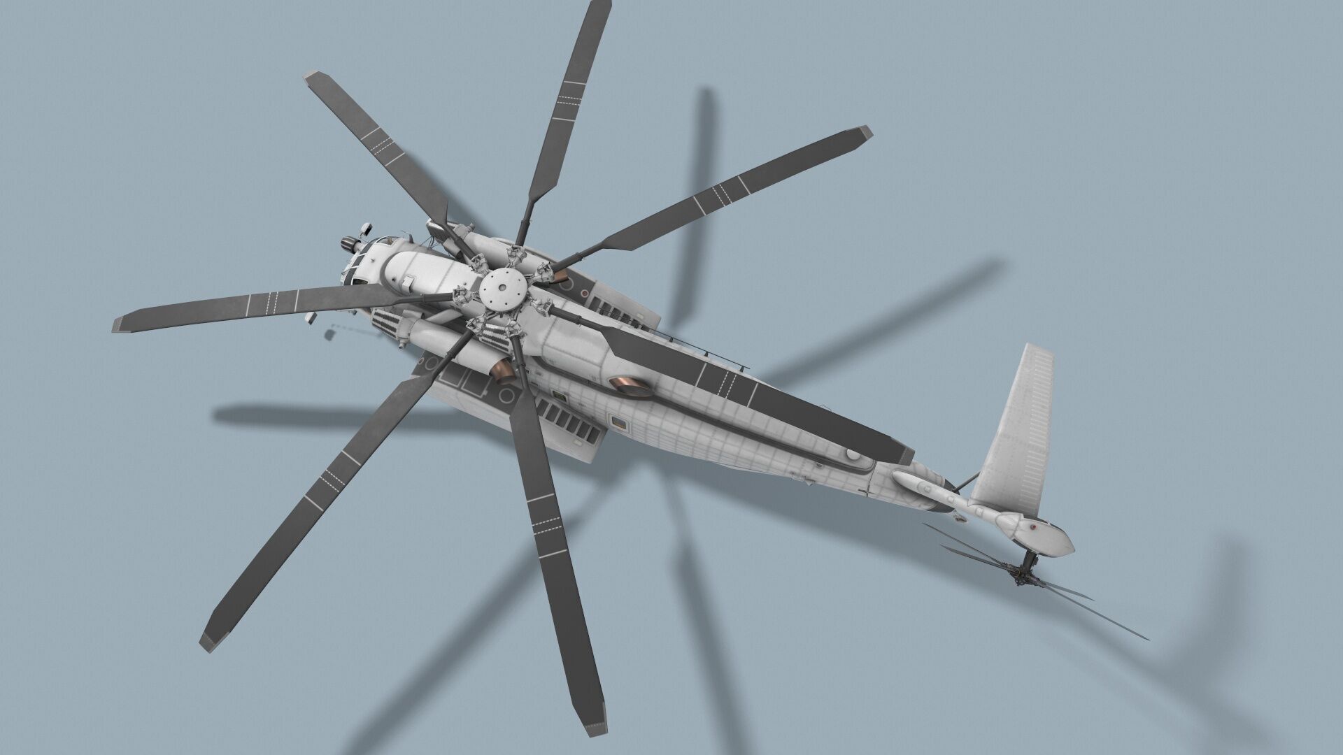  MH-53E Sea Dragon Blank Livery Complex Animtion Low-poly 3D model_4