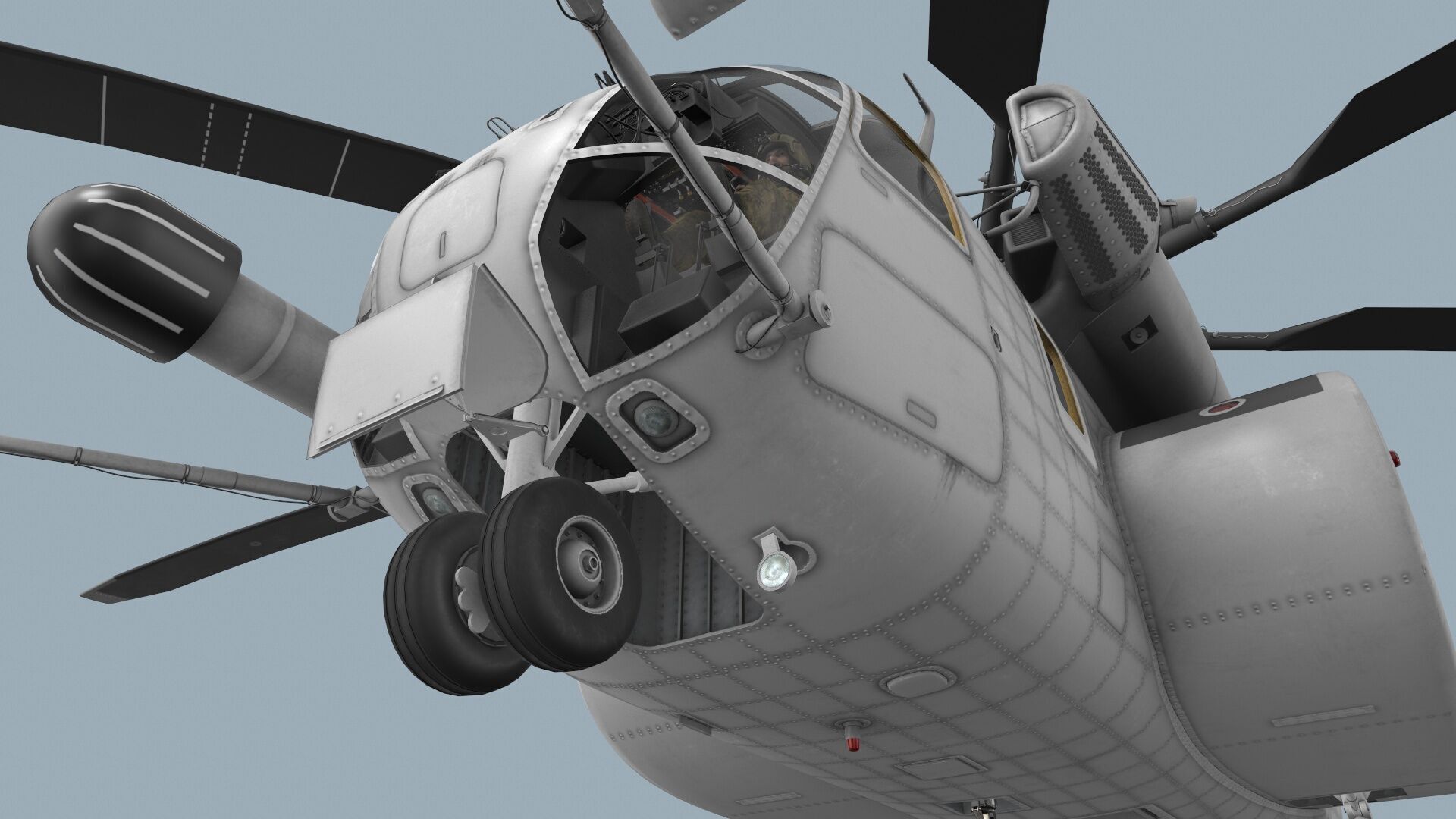  MH-53E Sea Dragon Blank Livery Complex Animtion Low-poly 3D model_16
