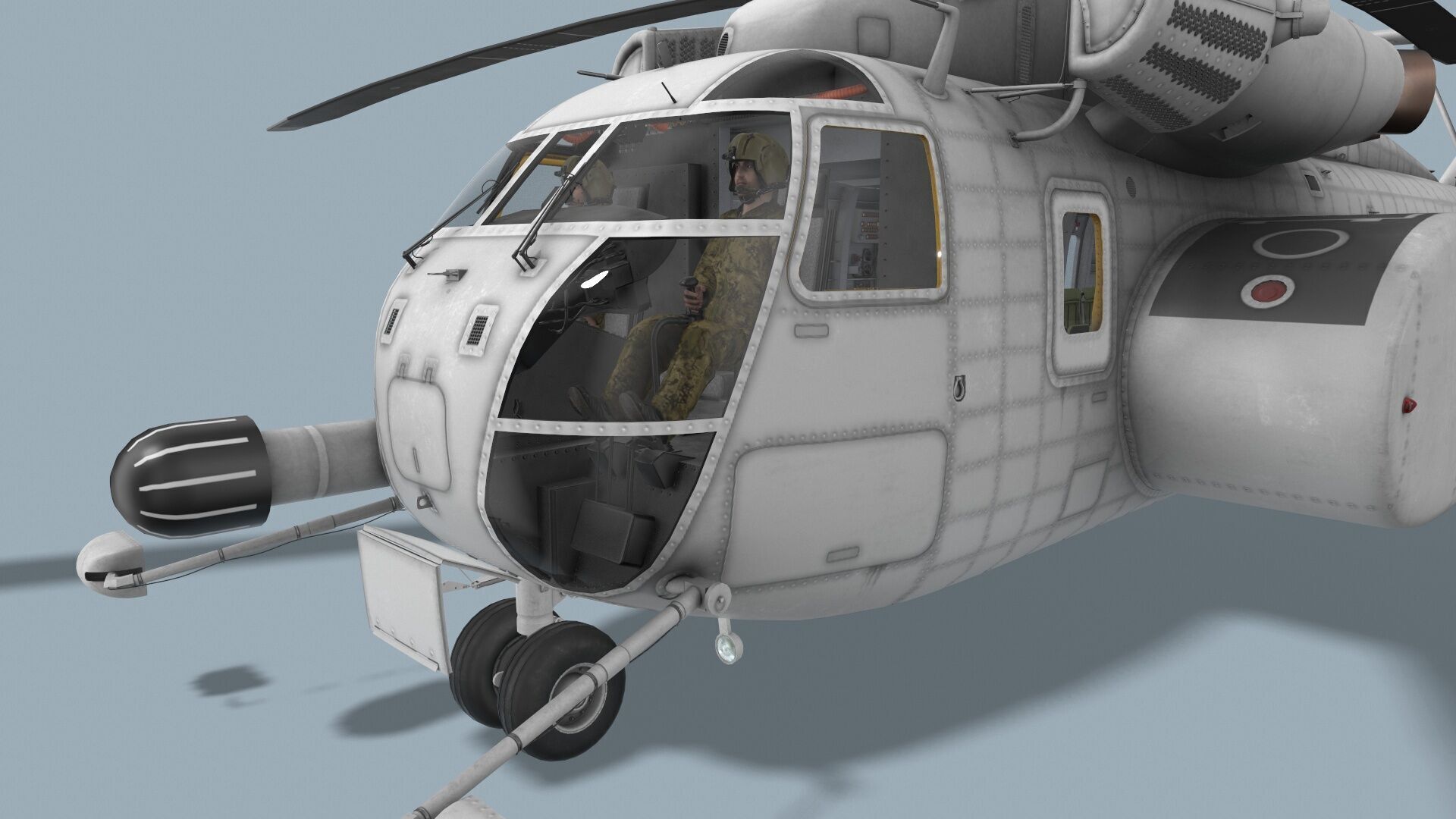  MH-53E Sea Dragon Blank Livery Complex Animtion Low-poly 3D model_8
