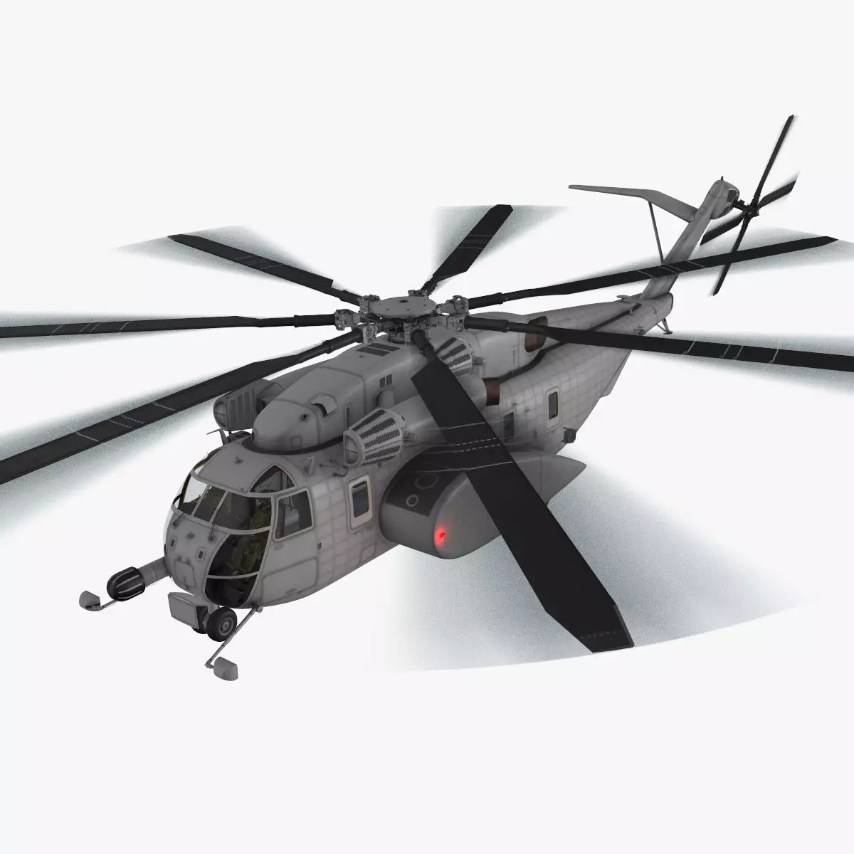  MH-53E Sea Dragon Blank Livery Complex Animtion Low-poly 3D model_0