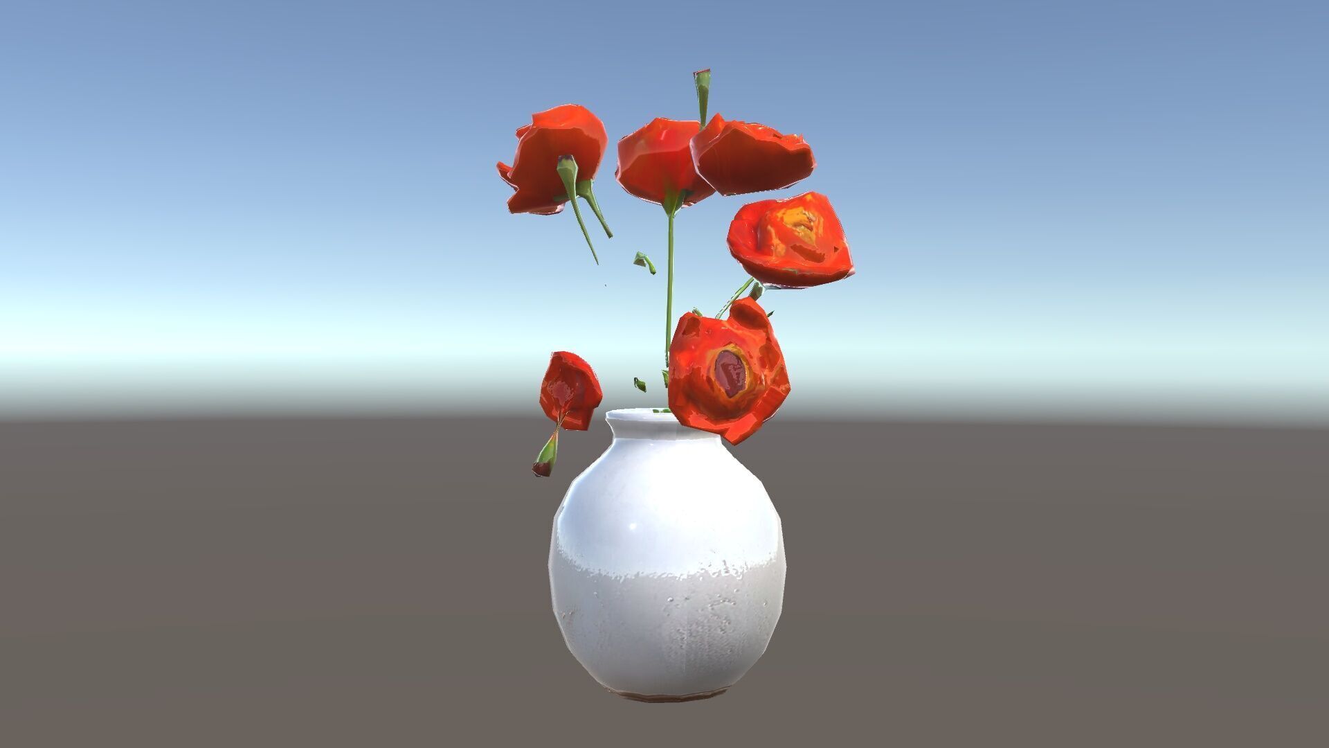 Vase with Poppies Model Pack Low-poly 3D model_7