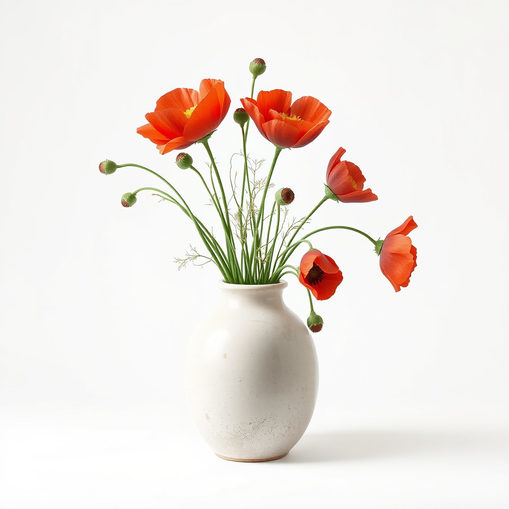 Vase with Poppies Model Pack Low-poly 3D model_4