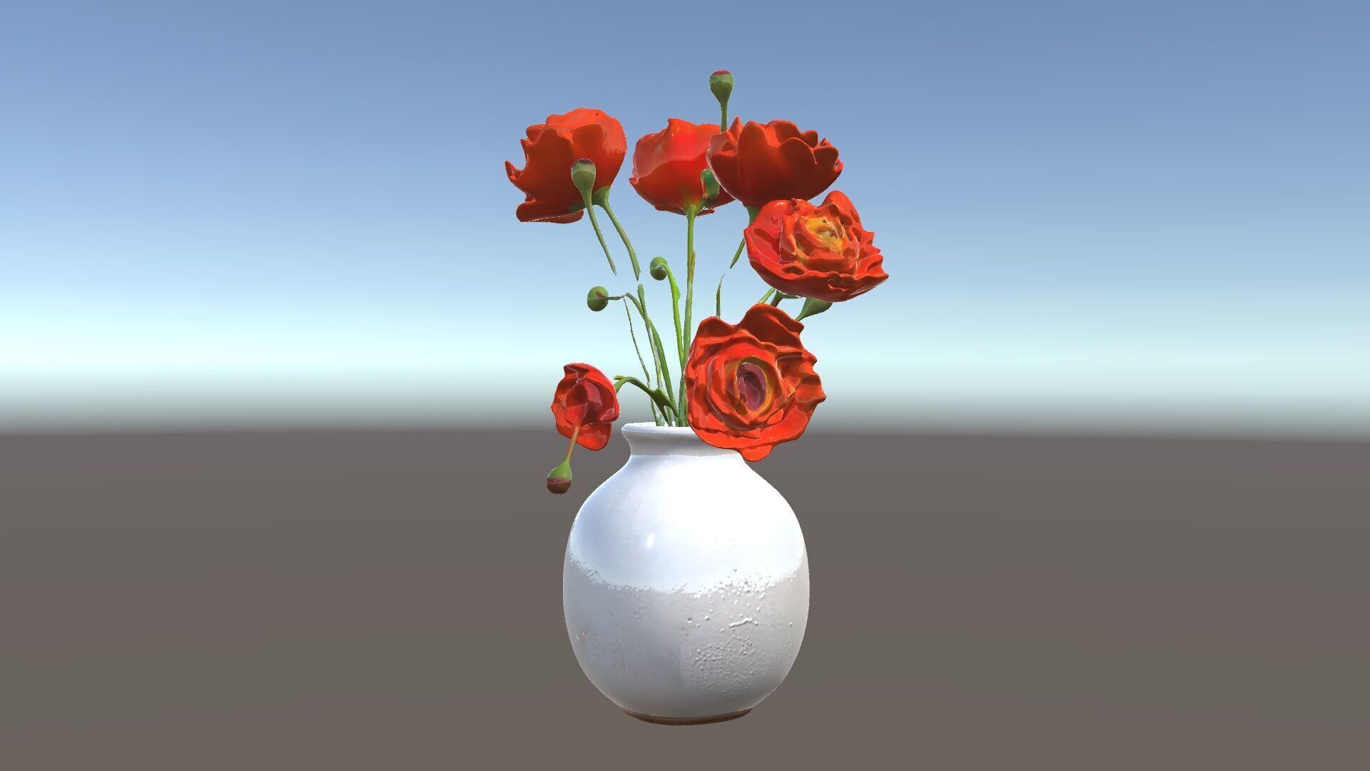 Vase with Poppies Model Pack Low-poly 3D model_5