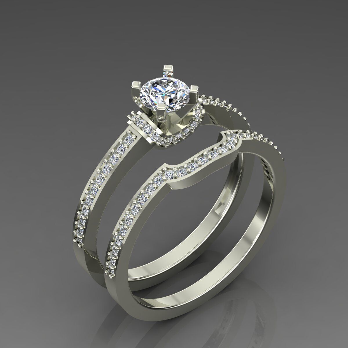 Solitaire Ring 3D print model_3