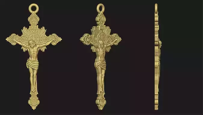 Jesus on Saint Benedict Cross