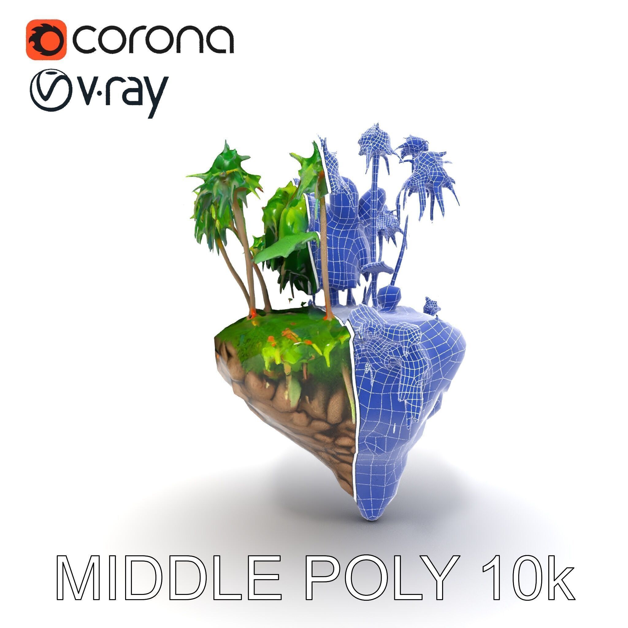 Tropical Island Paradise model pack Low-poly 3D model_6