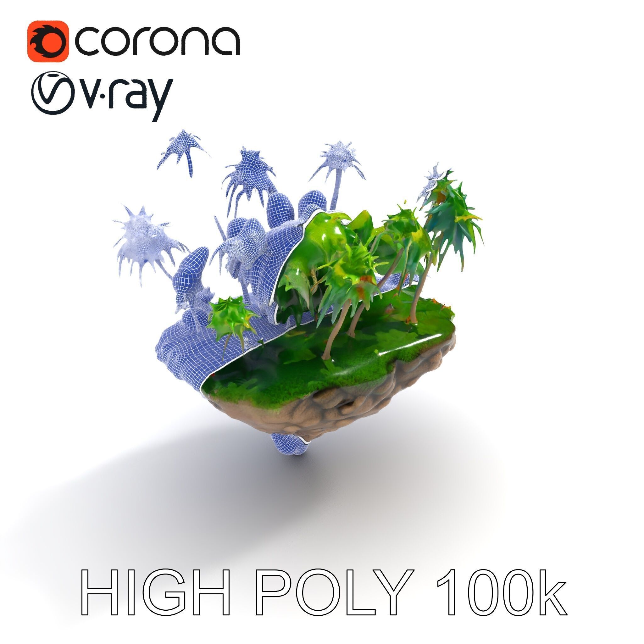 Tropical Island Paradise model pack Low-poly 3D model_11