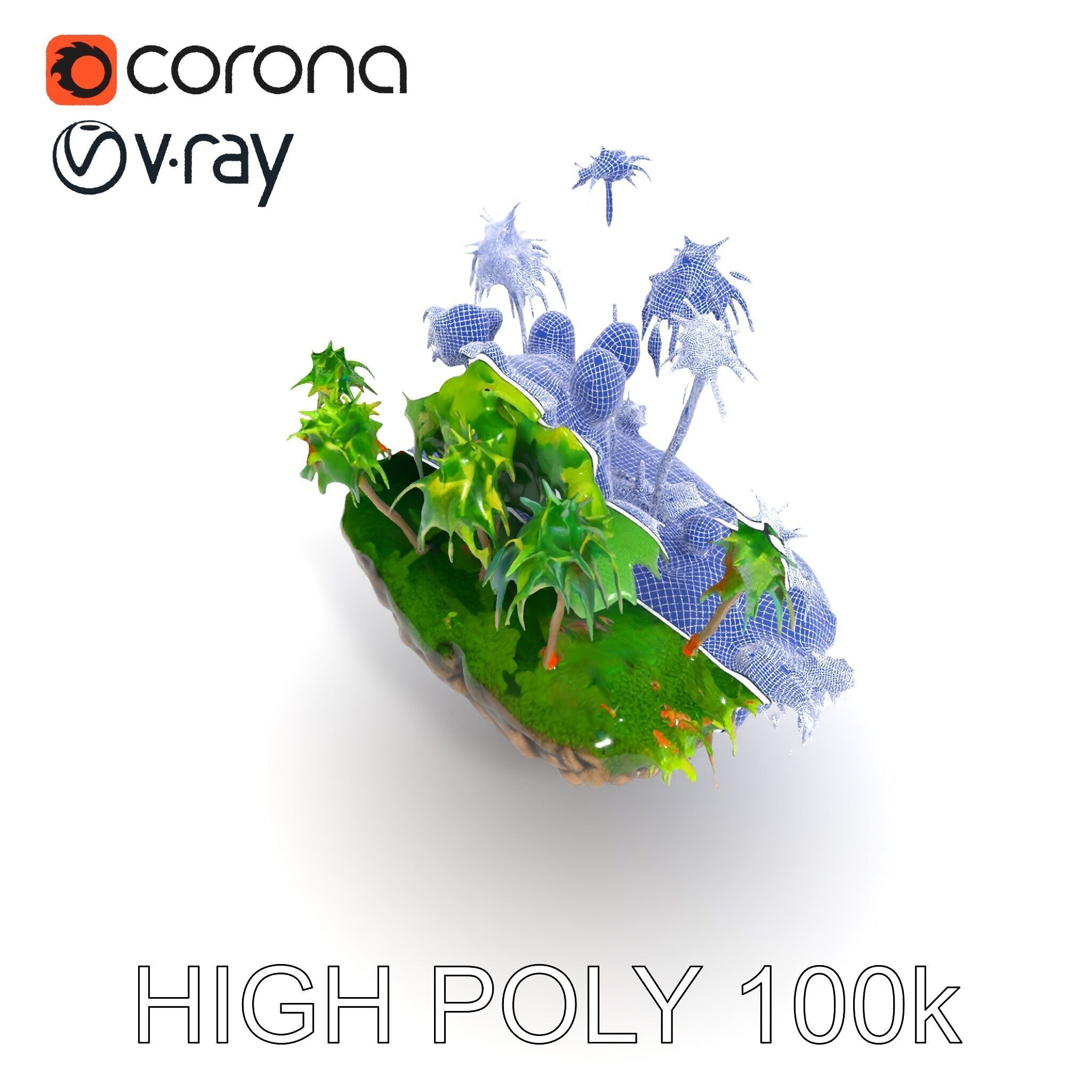 Tropical Island Paradise model pack Low-poly 3D model_29