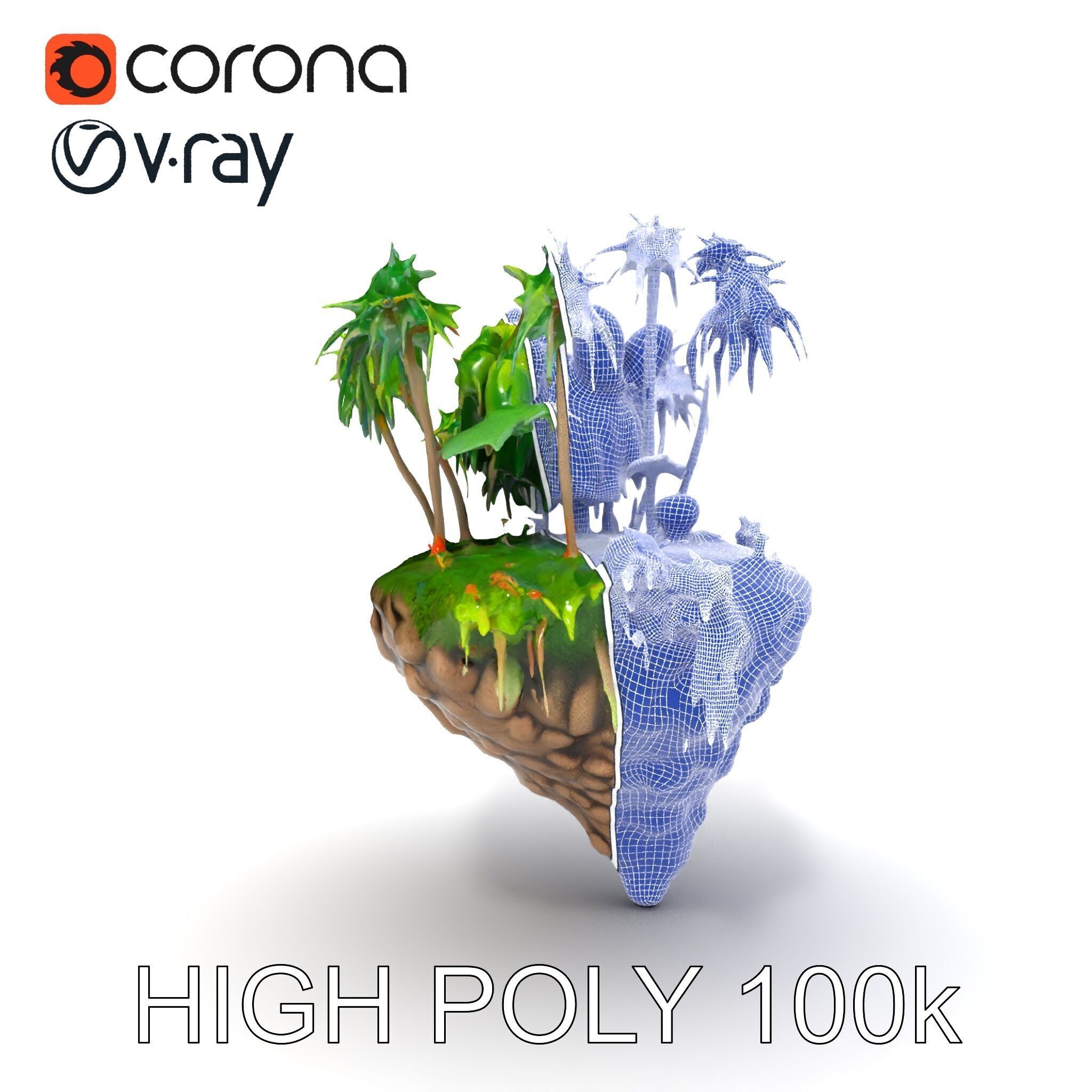 Tropical Island Paradise model pack Low-poly 3D model_35