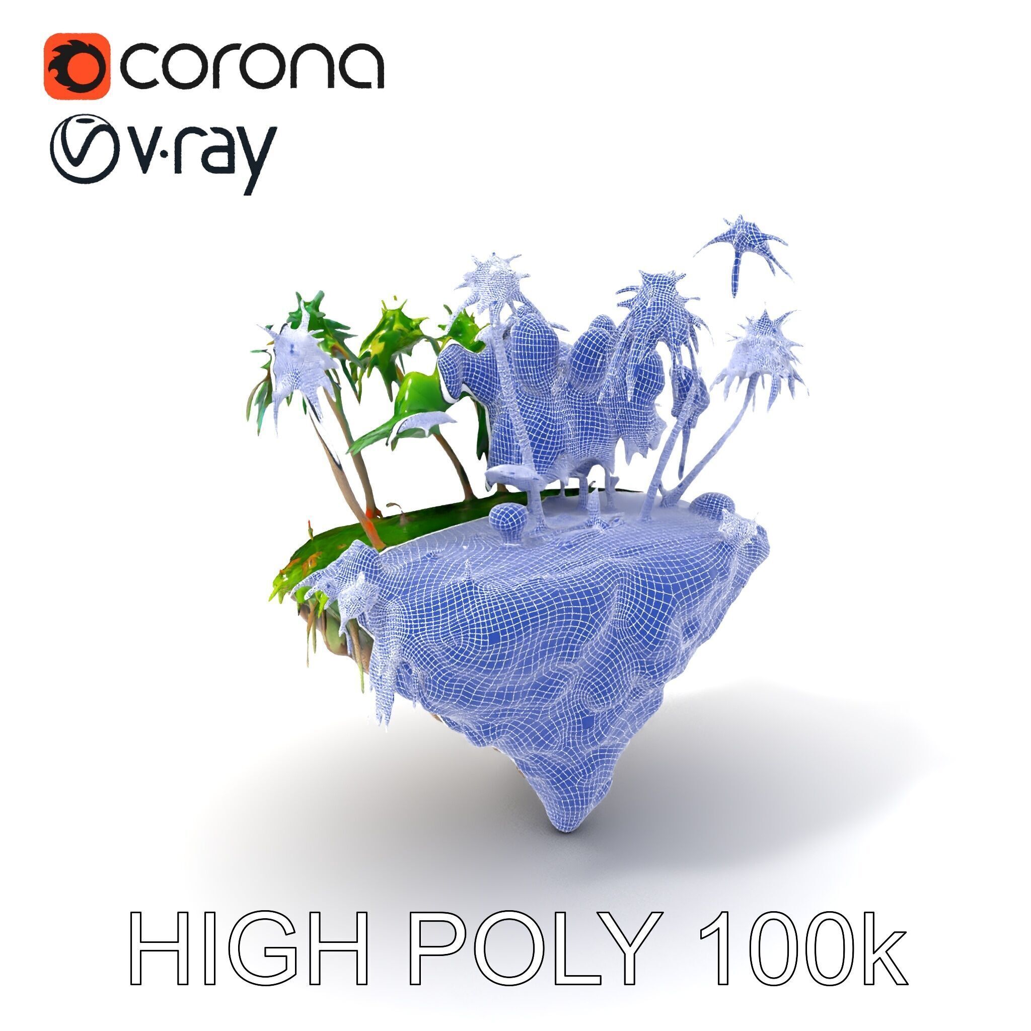 Tropical Island Paradise model pack Low-poly 3D model_3