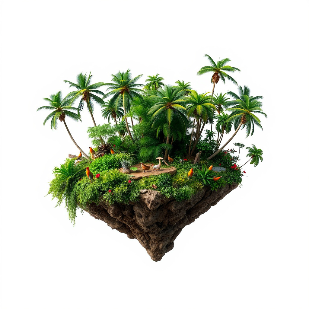 Tropical Island Paradise model pack Low-poly 3D model_4