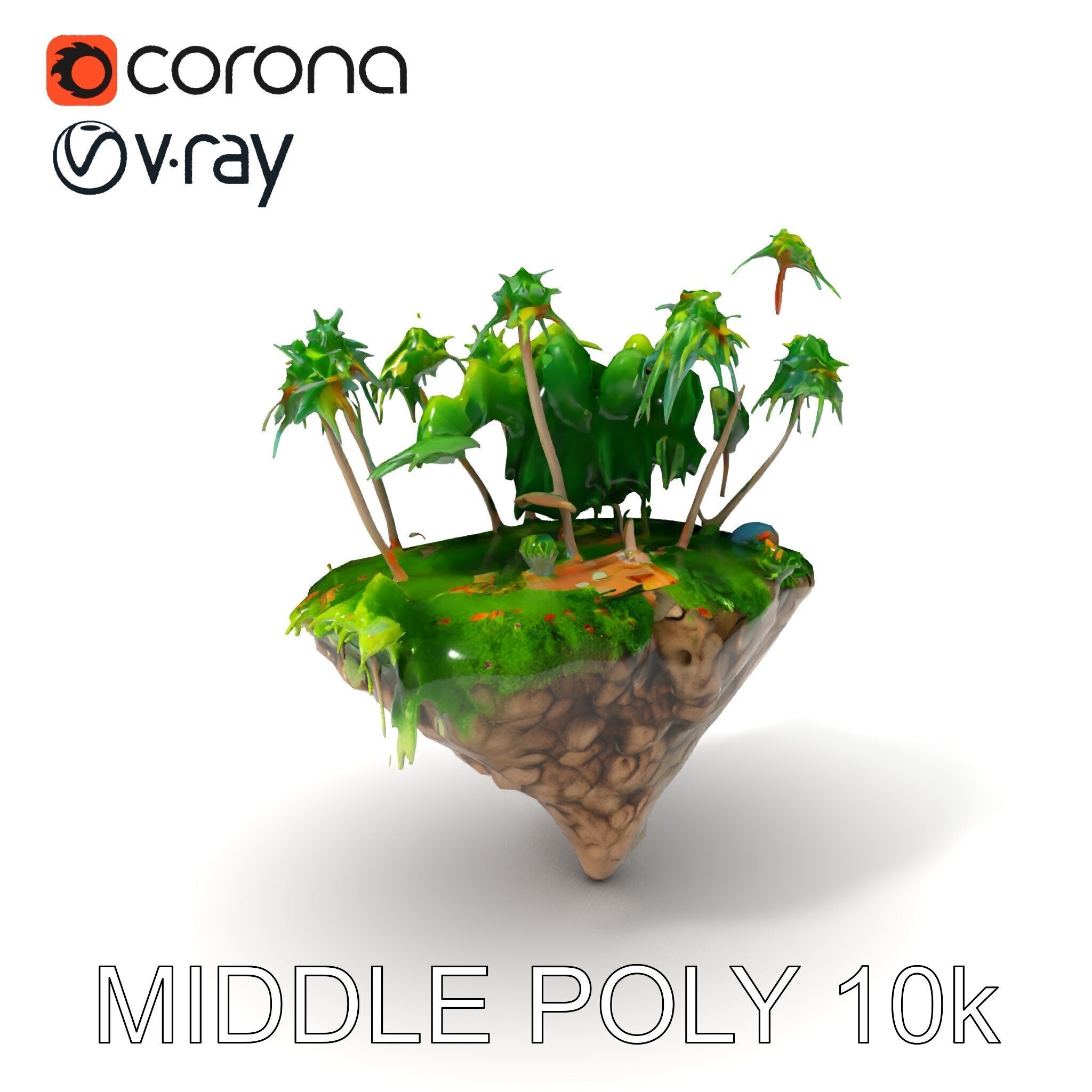 Tropical Island Paradise model pack Low-poly 3D model_32