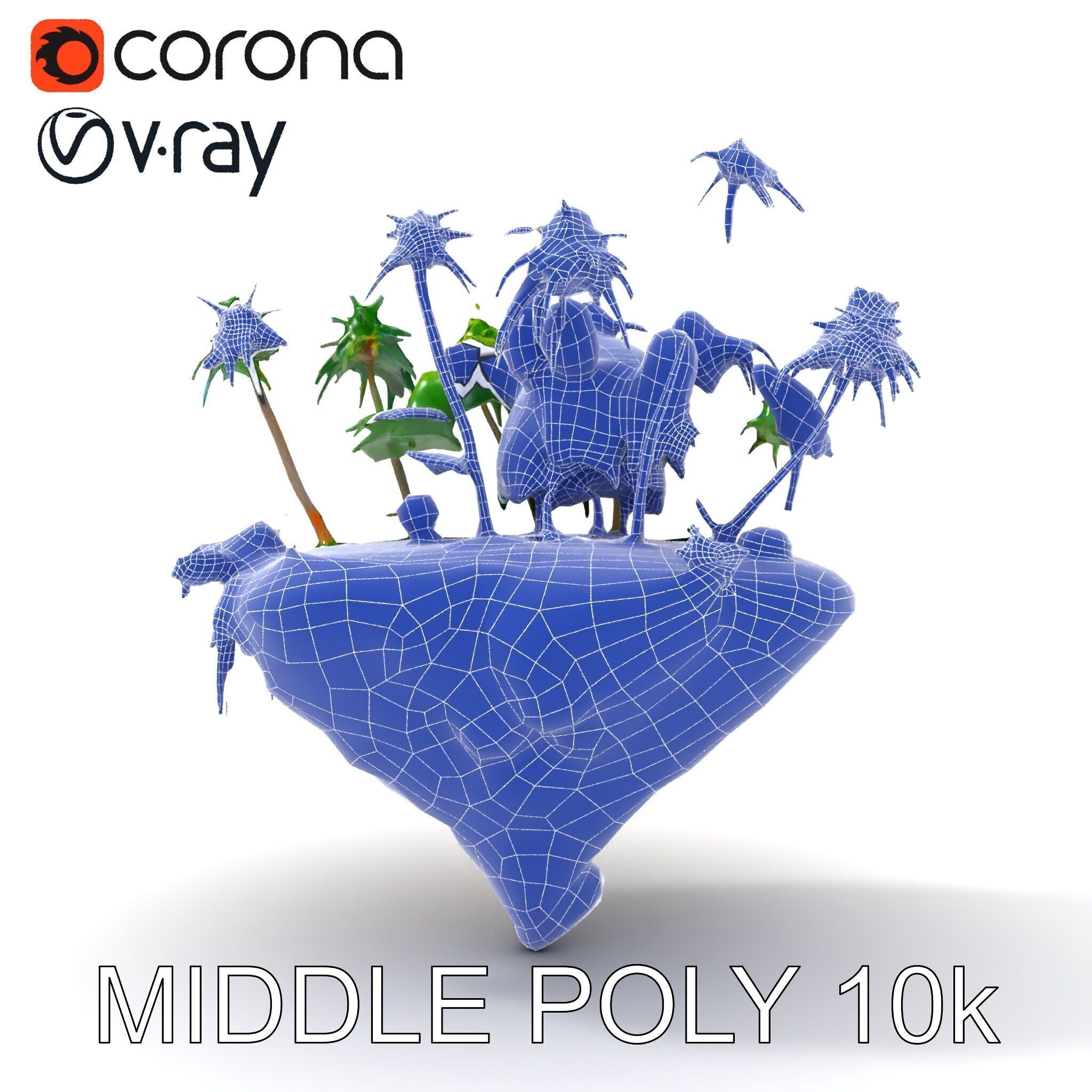 Tropical Island Paradise model pack Low-poly 3D model_17