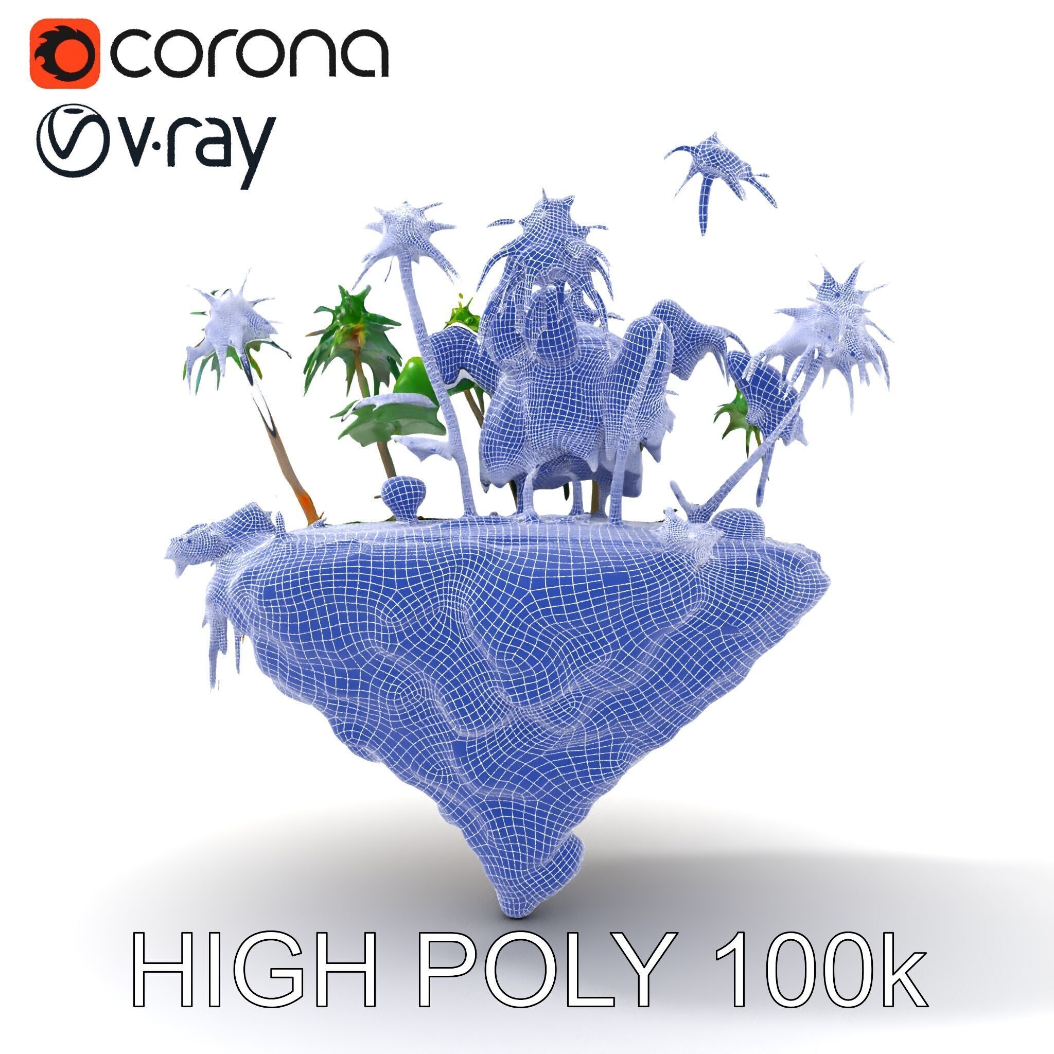 Tropical Island Paradise model pack Low-poly 3D model_24