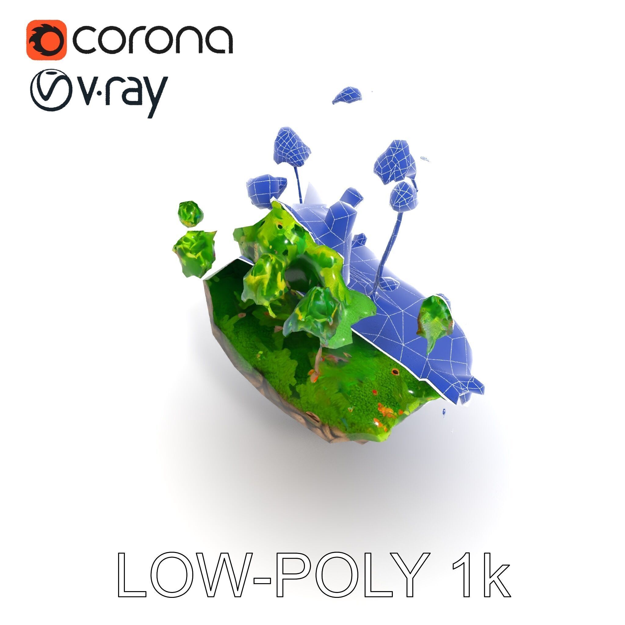 Tropical Island Paradise model pack Low-poly 3D model_28