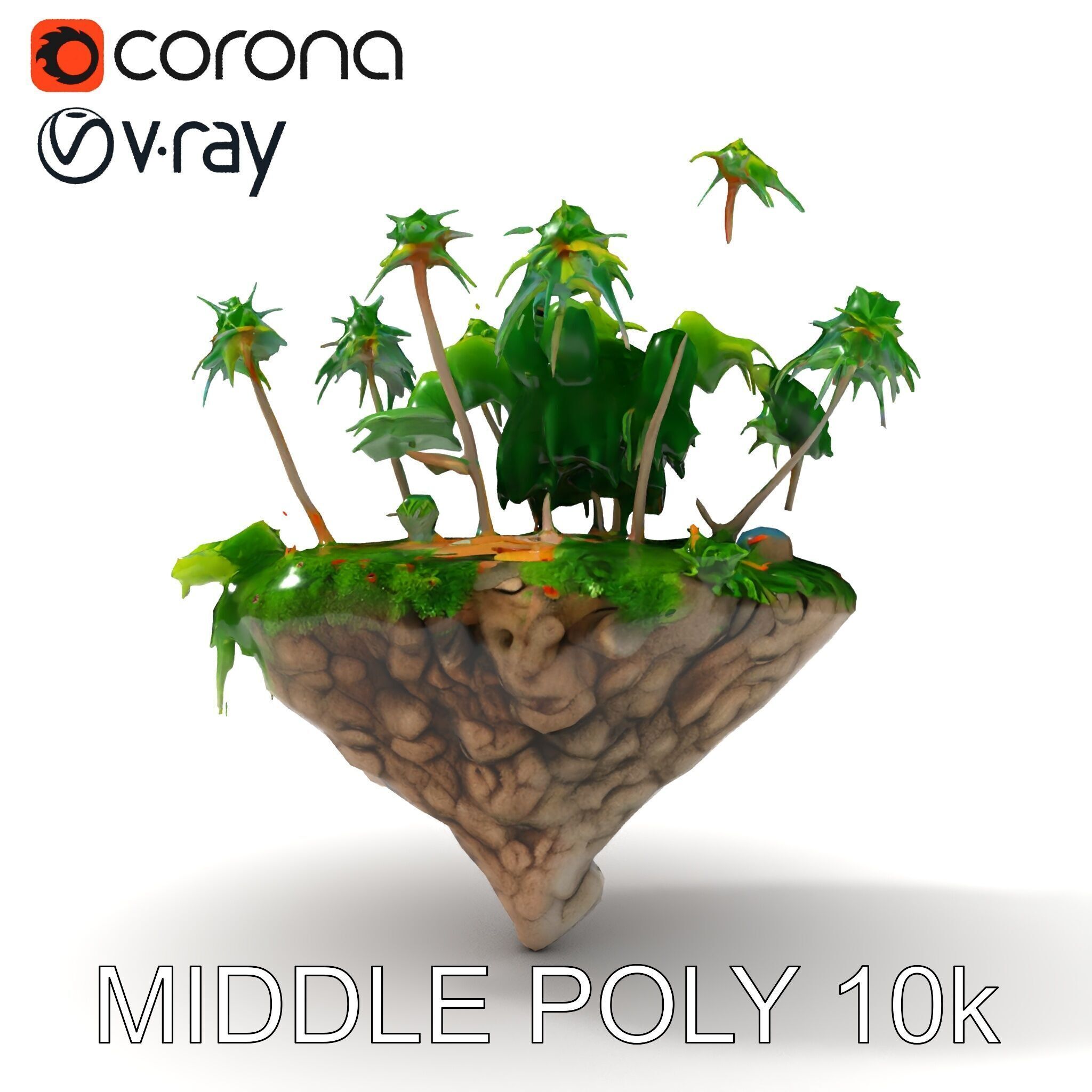 Tropical Island Paradise model pack Low-poly 3D model_15