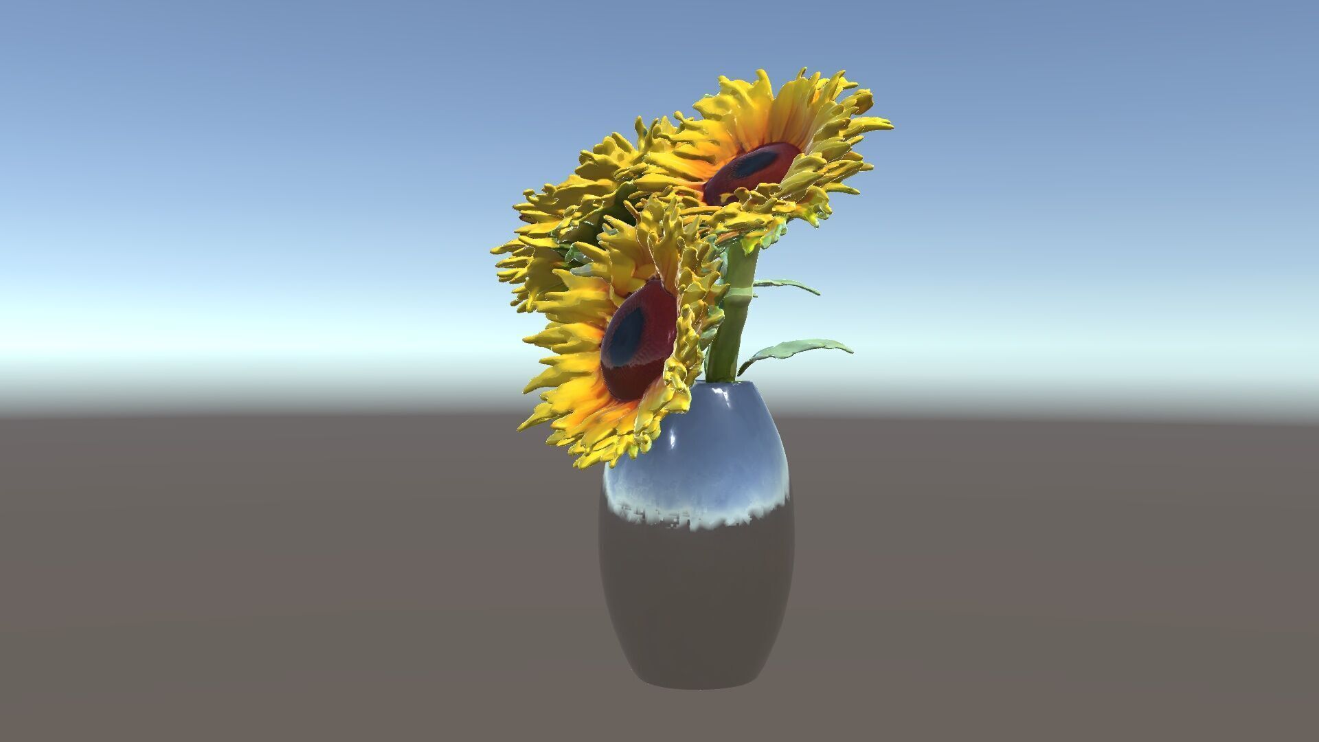 Sunflower Vase Model Pack with PBR Textures Low-poly 3D model_28