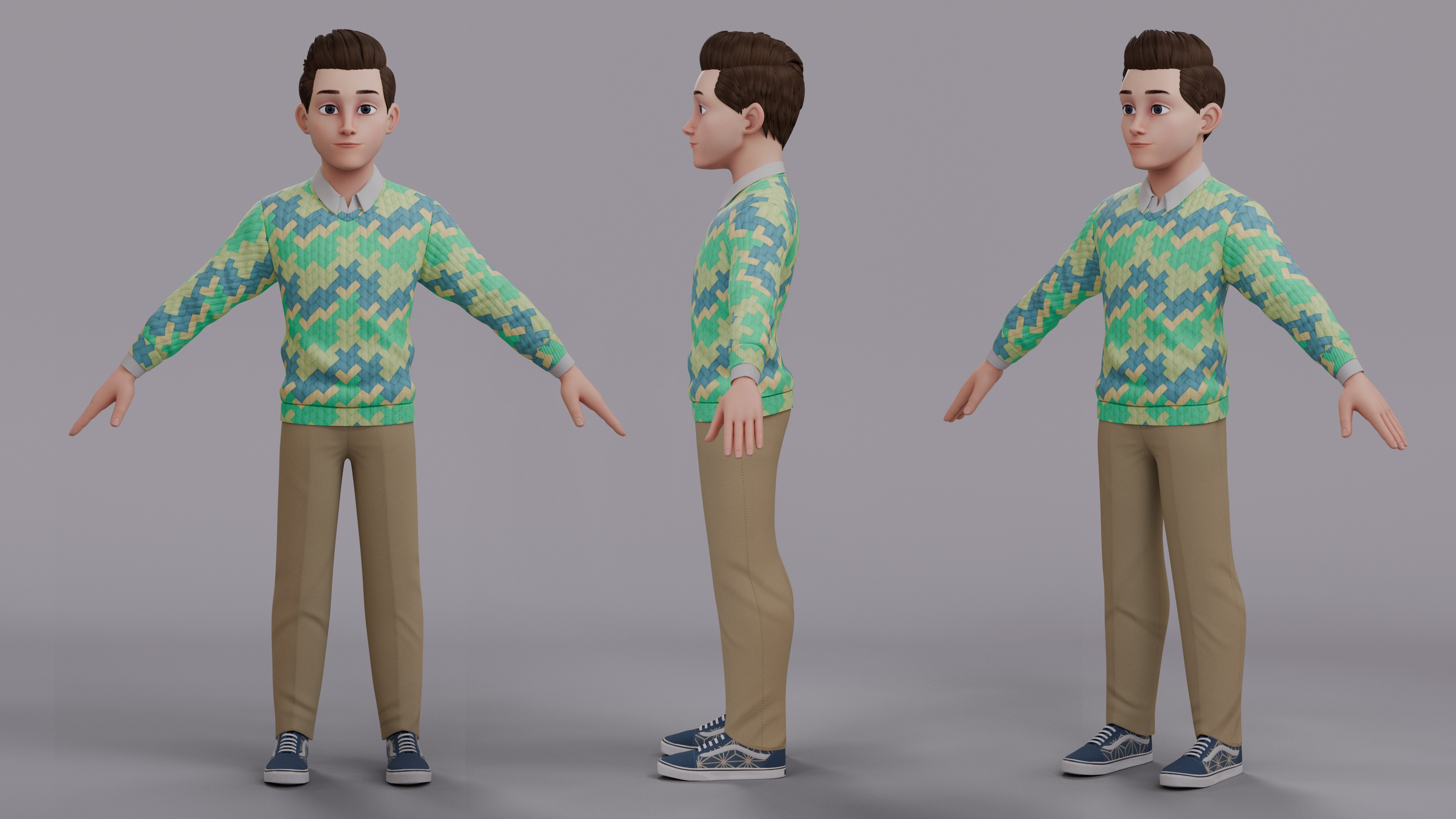 Cartoon Family Rigged 3D Model Collection_4