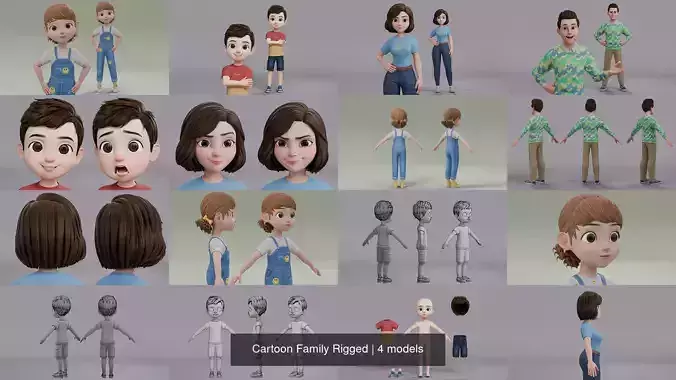 Cartoon Family Rigged