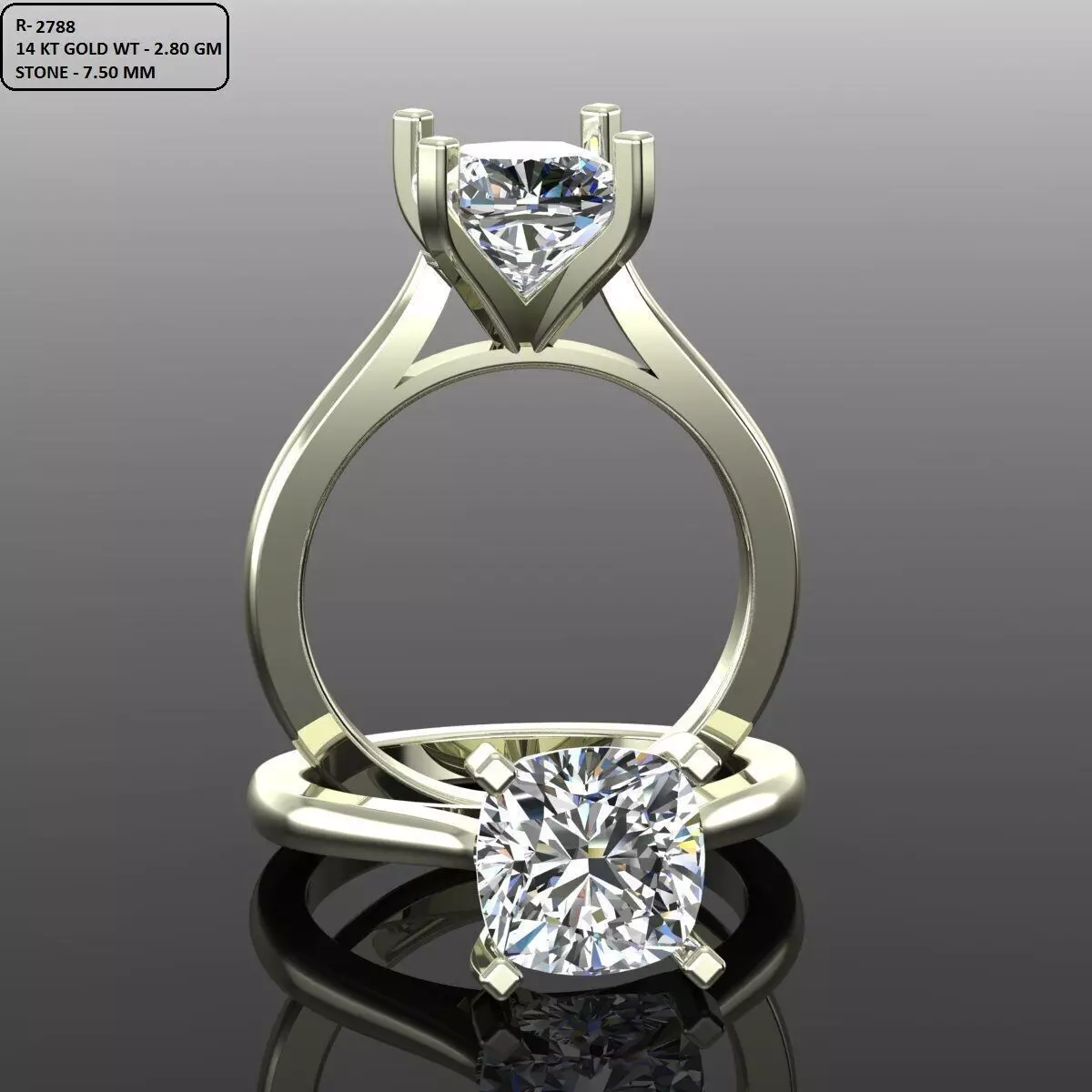 Solitaire Ring 3D print model_0