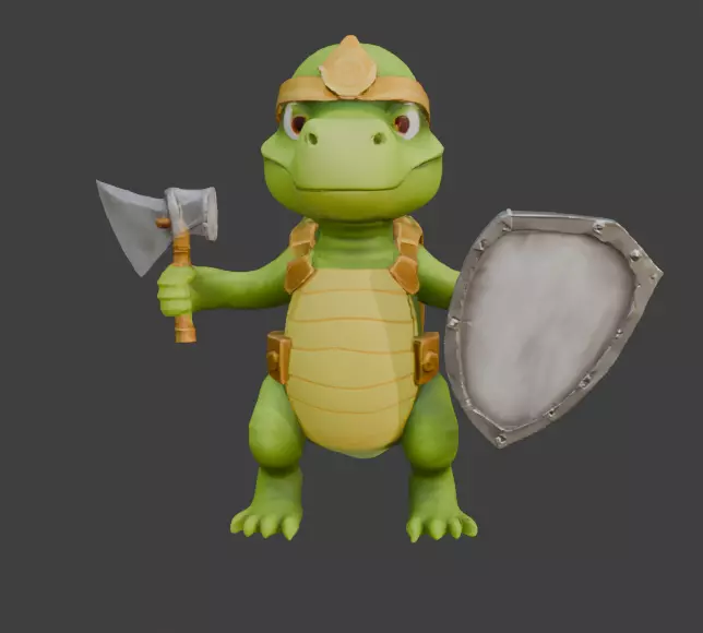 Cartoon Dinosaur Stylized Game-Ready 3D Model with PBR Textures Low-poly 3D model