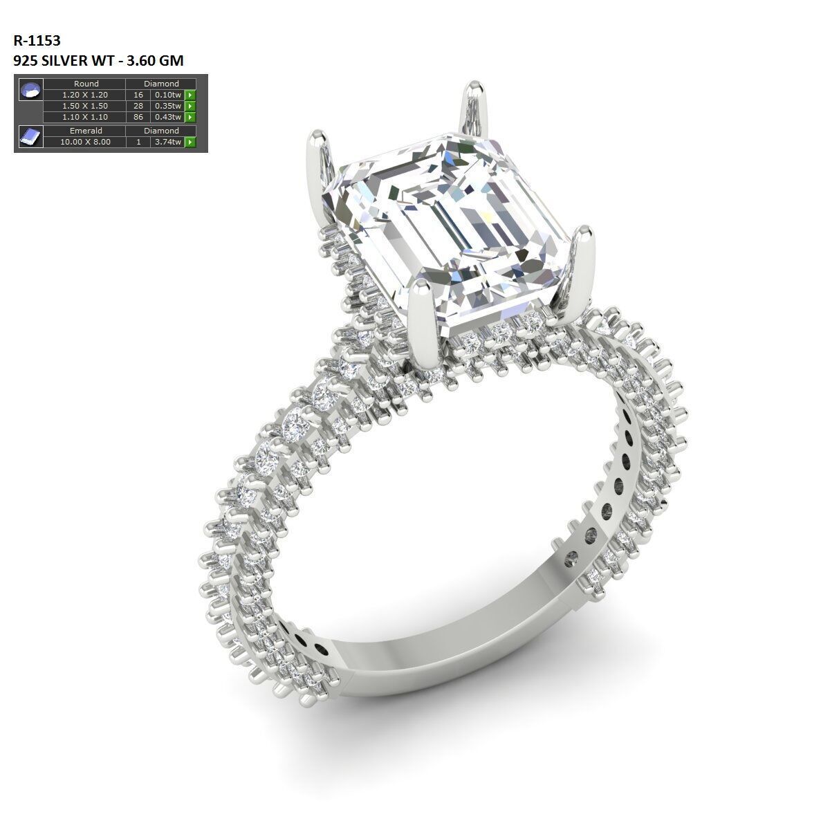 Solitaire Ring 3D print model_1
