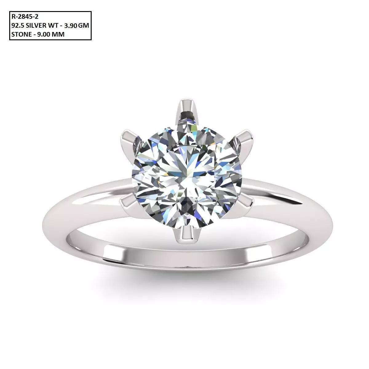 Solitaire Ring 3D print model_0