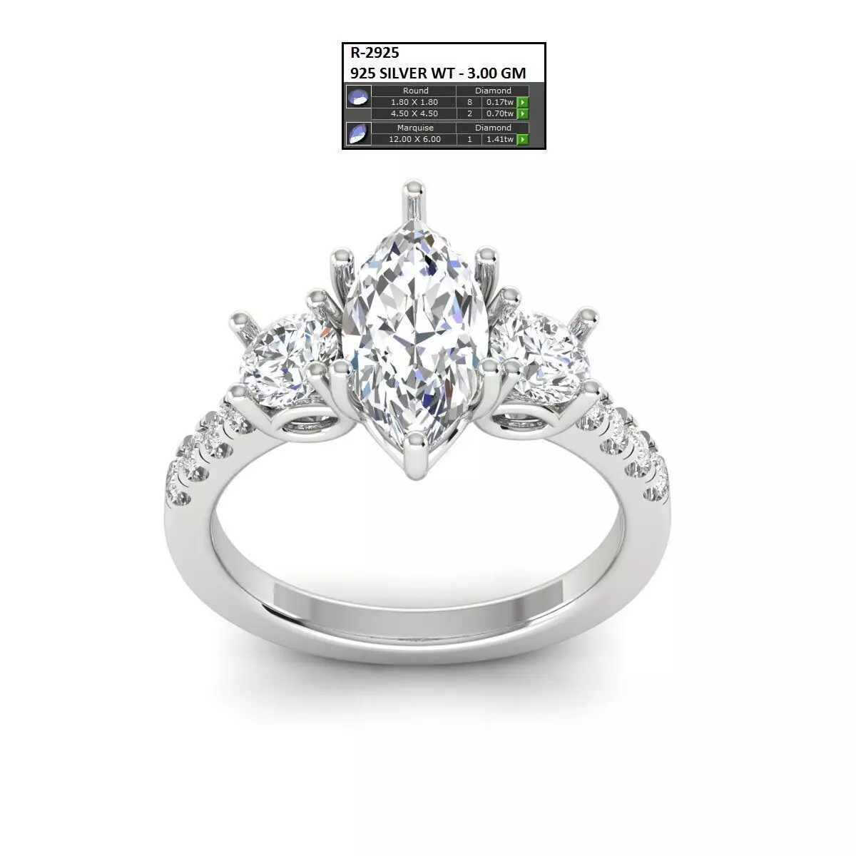 Solitaire Ring 3D print model_0