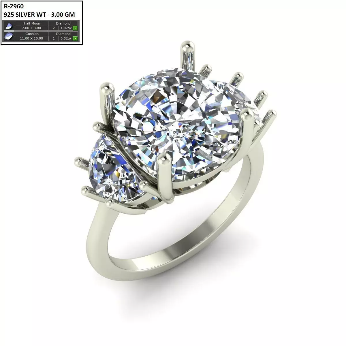 Solitaire Ring 3D print model_0
