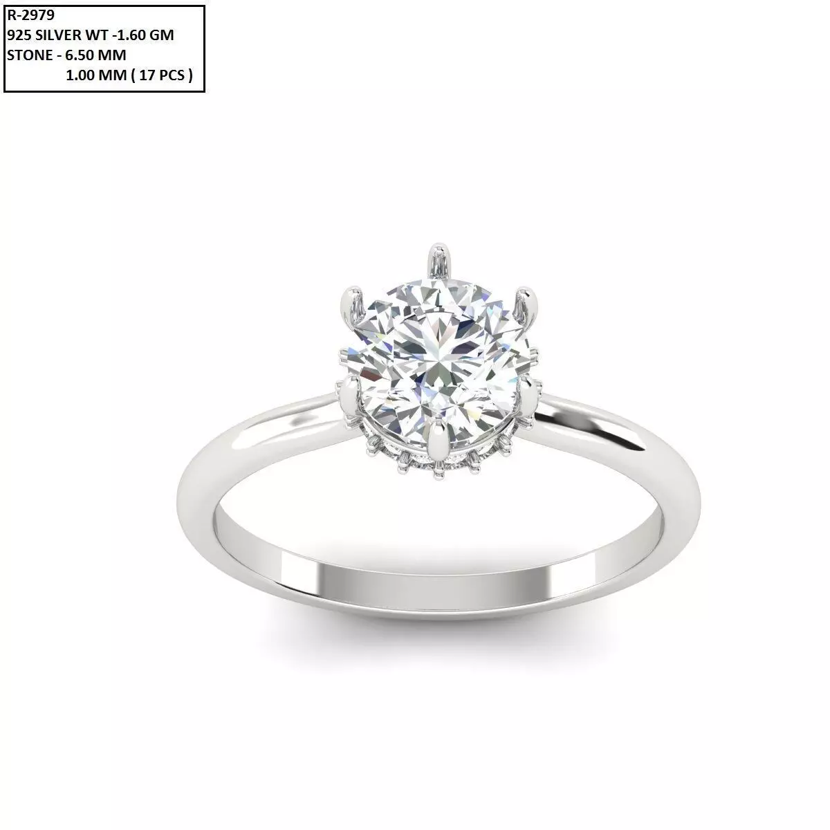 Solitaire Ring 3D print model_0