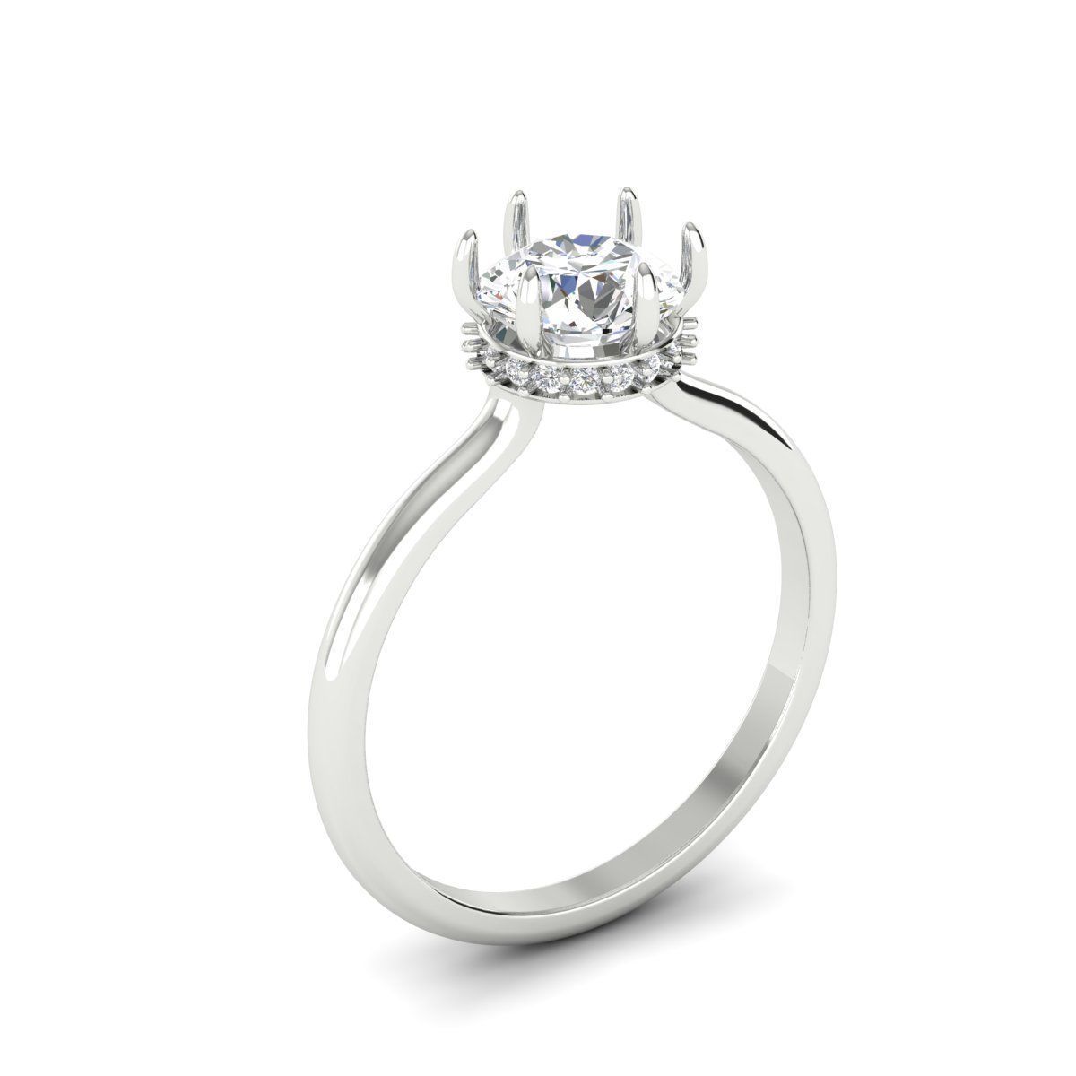 Solitaire Ring 3D print model_1