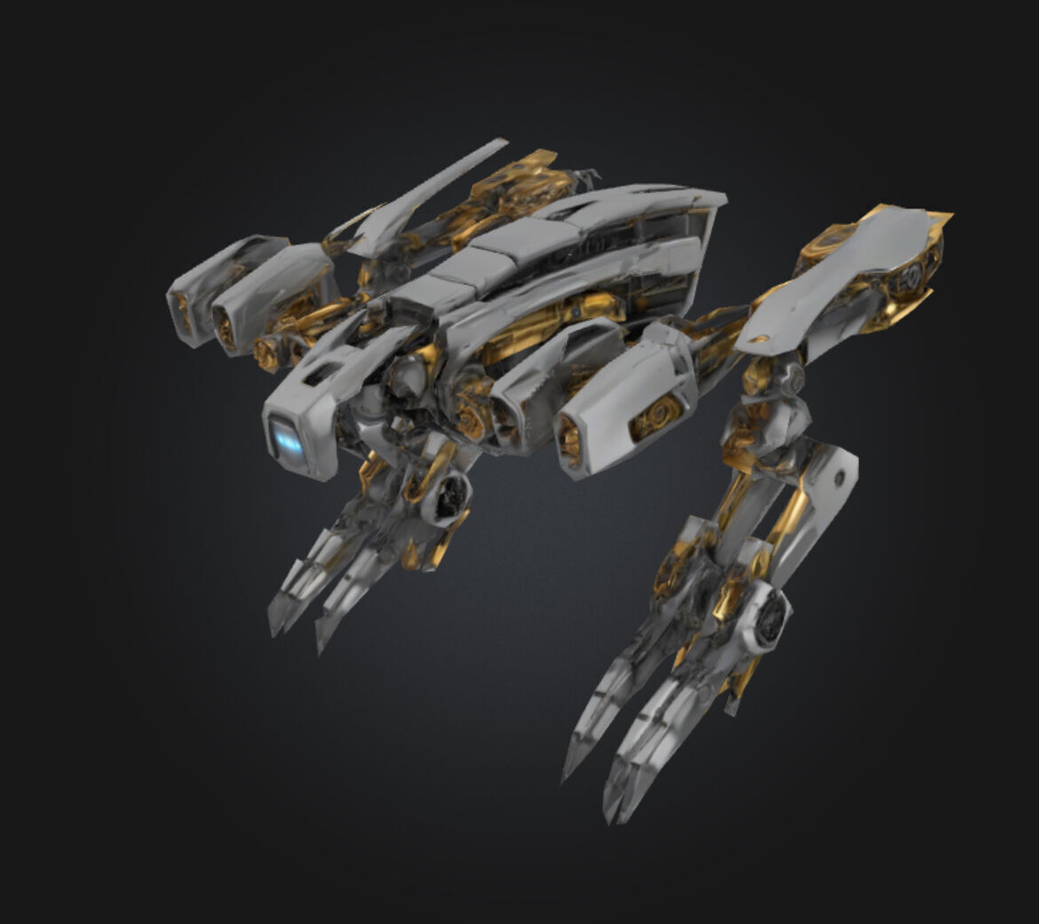 Futuristic Robotic Drone FRD-01 Low-poly 3D model_2