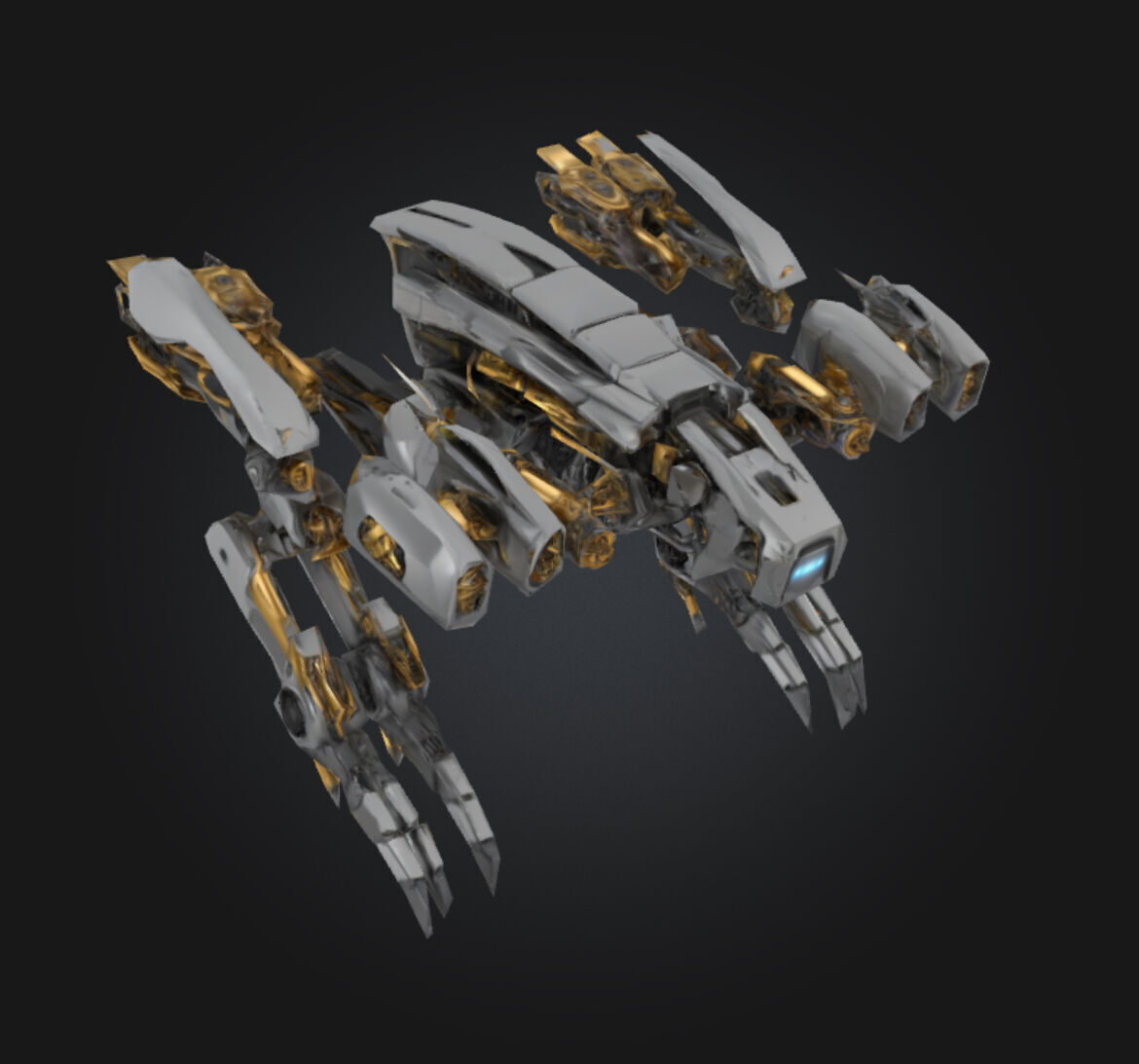 Futuristic Robotic Drone FRD-01 Low-poly 3D model_9