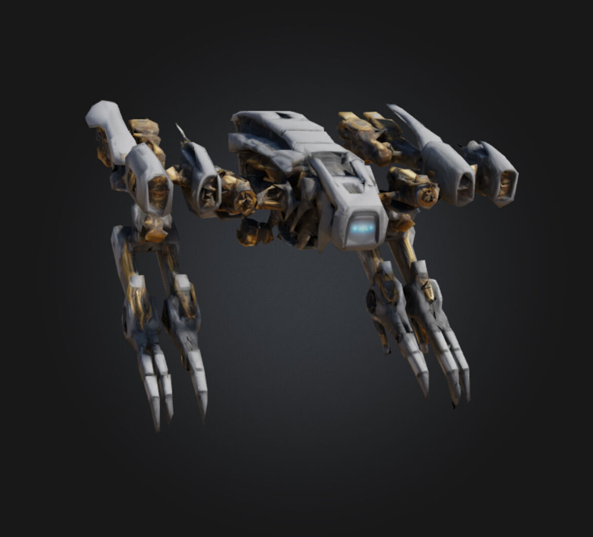 Futuristic Robotic Drone FRD-01 Low-poly 3D model_18