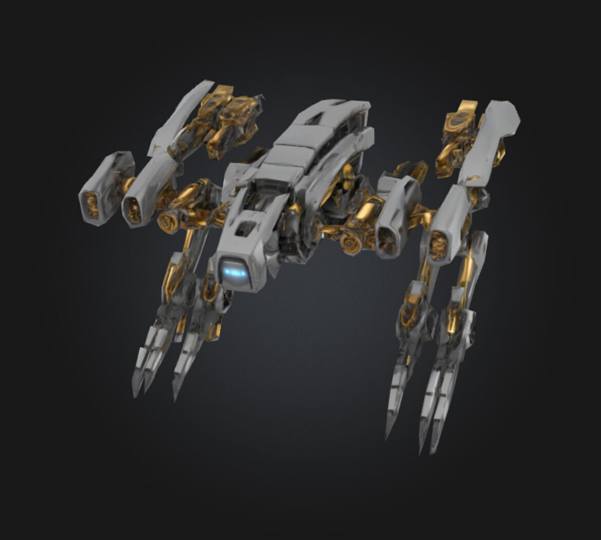 Futuristic Robotic Drone FRD-01 Low-poly 3D model_1