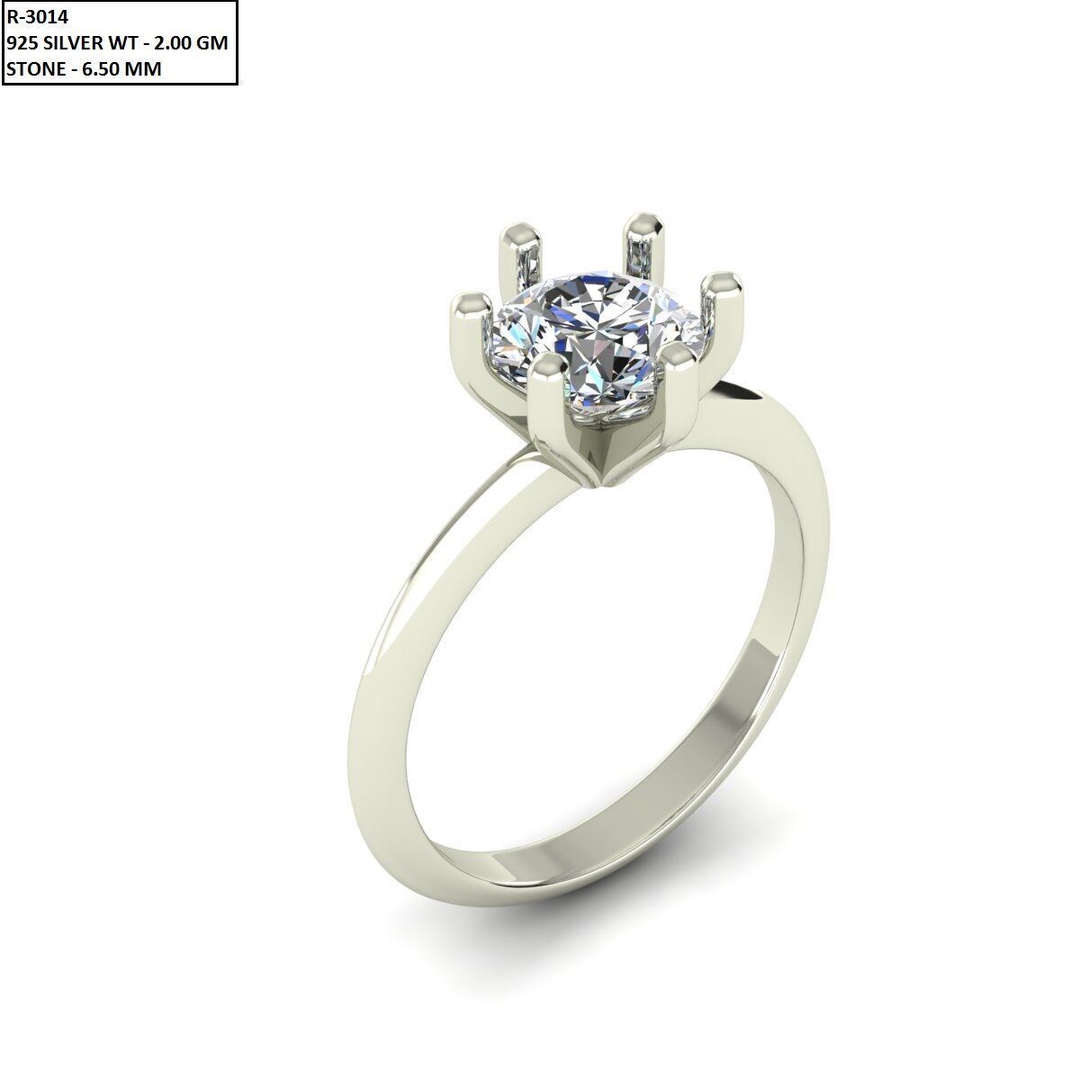 Solitaire Ring 3D print model_3