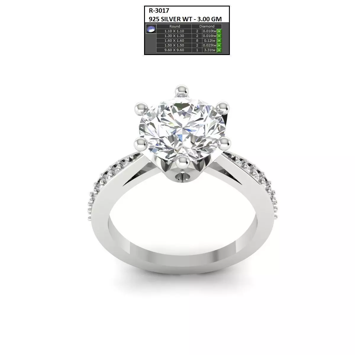 Solitaire Ring 3D print model