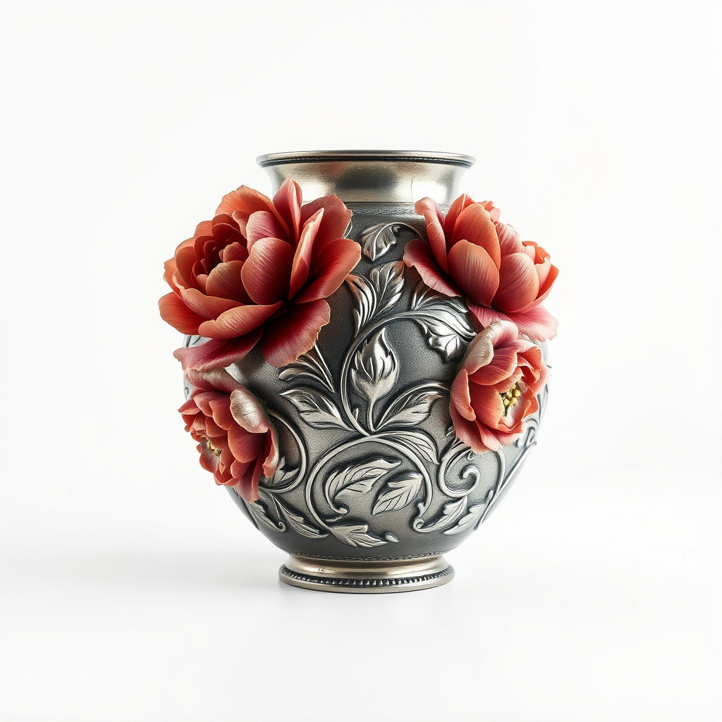 Ornate Floral Vase D Model Pack Low-poly 3D model_4