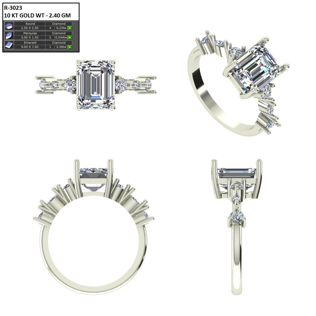 Solitaire Ring 3D print model_5