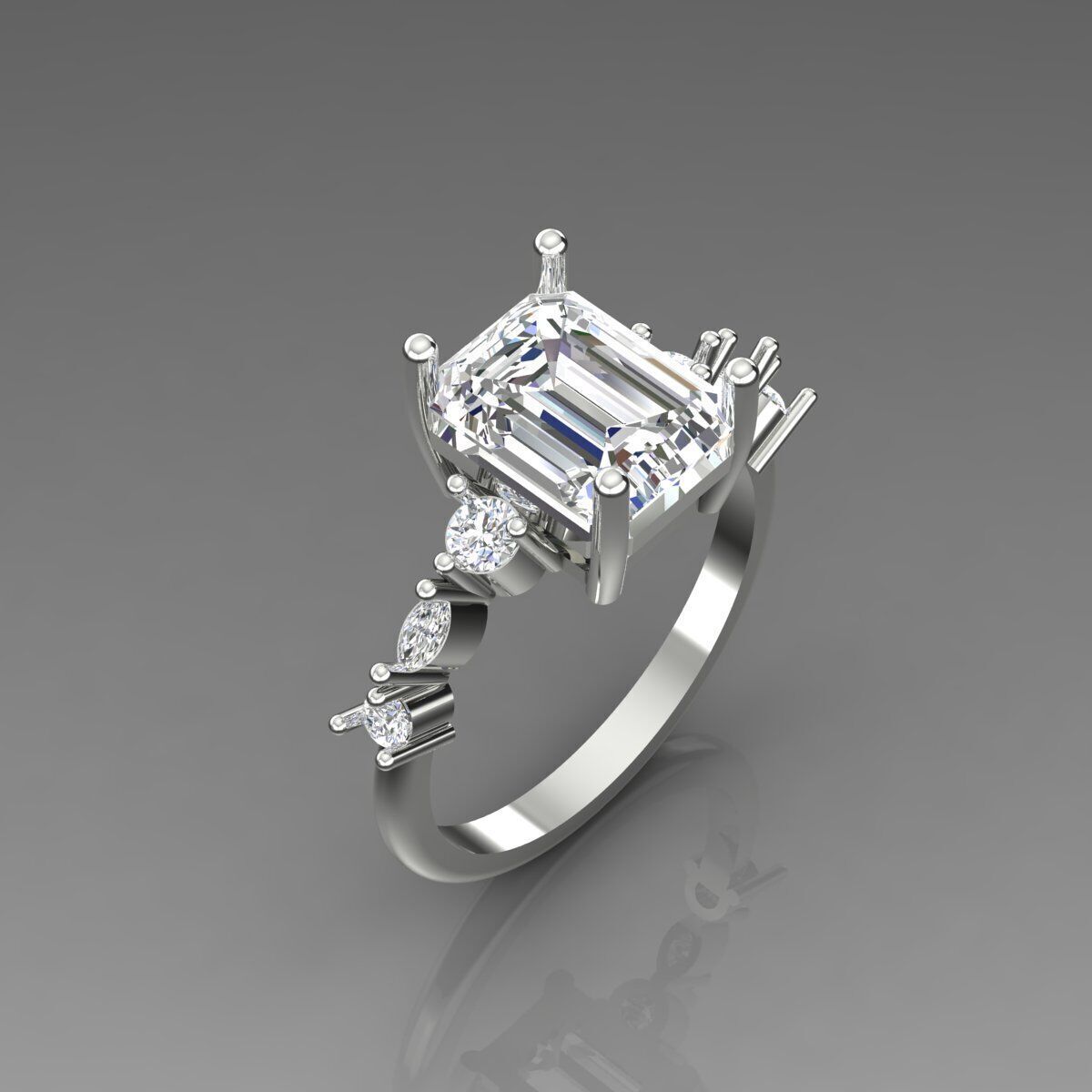 Solitaire Ring 3D print model_4