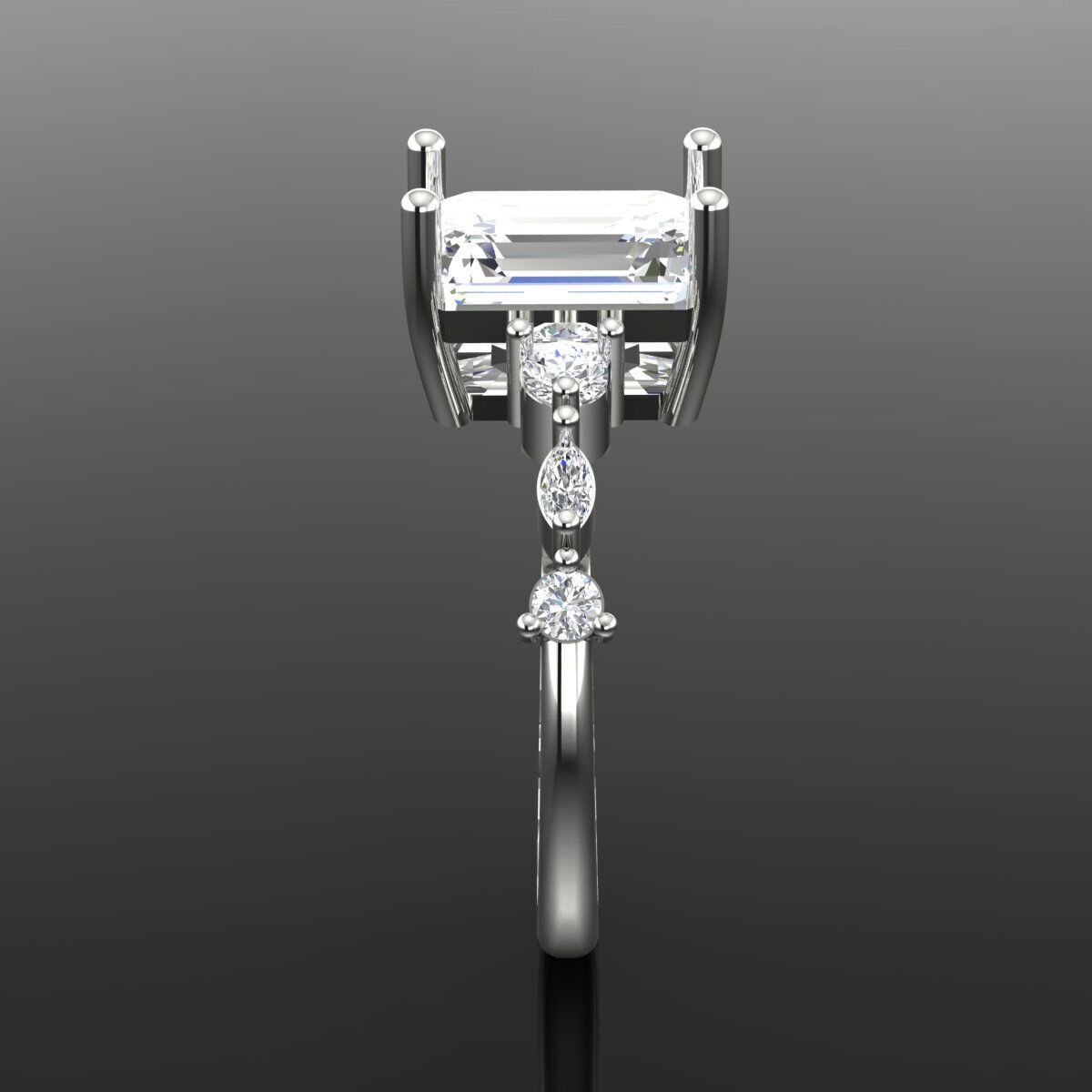 Solitaire Ring 3D print model_3