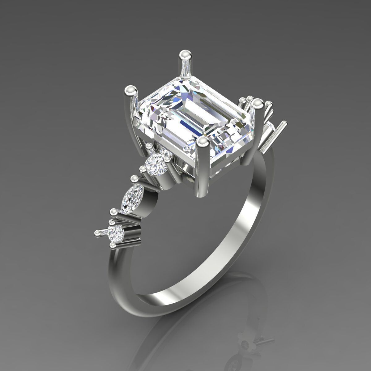 Solitaire Ring 3D print model_6