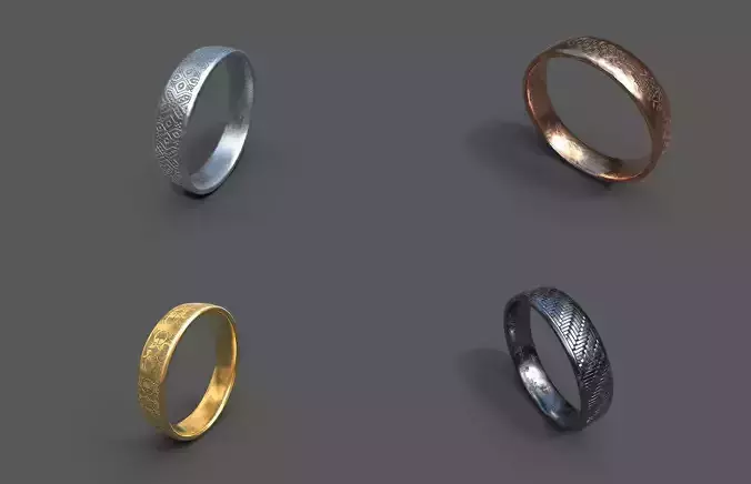 High-Quality 3D Ring Model Pack 4